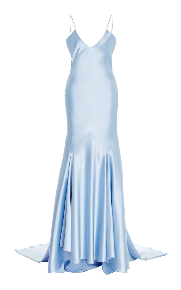 Sergio Hudson blue silk gown