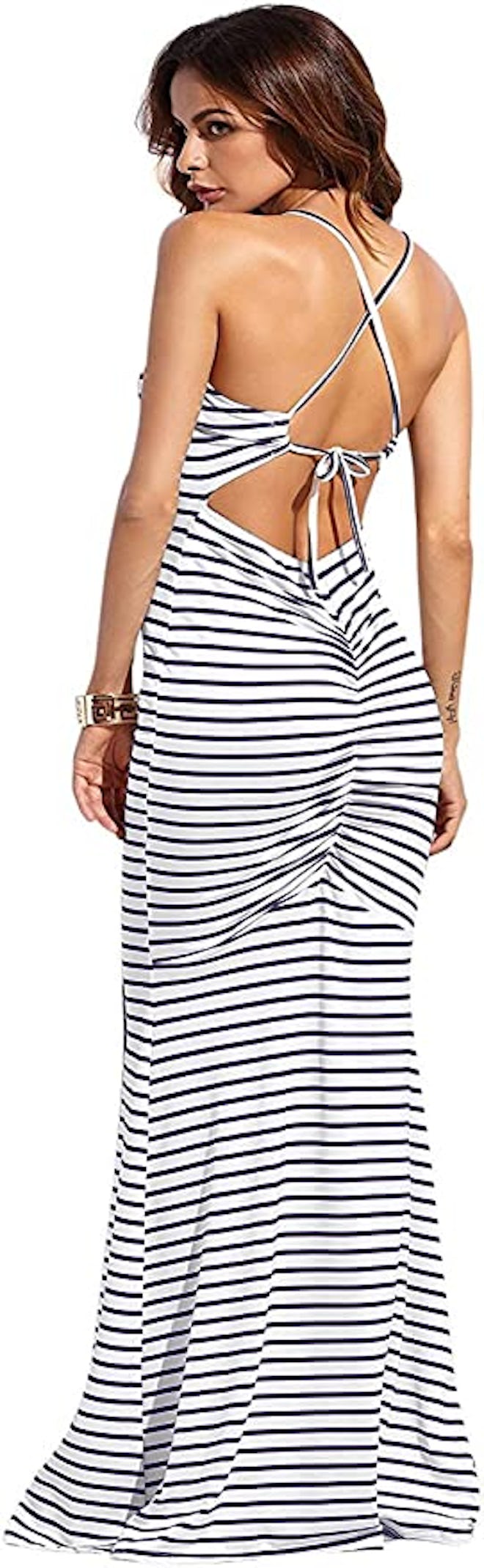 SheIn Striped Bodycon Maxi Dress
