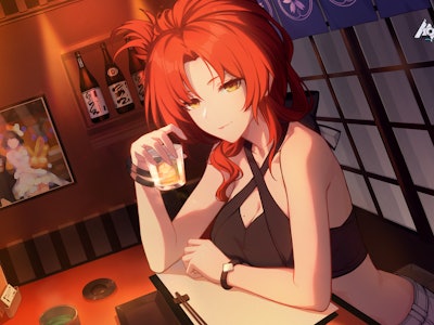 Murata Himeko in bar outfit