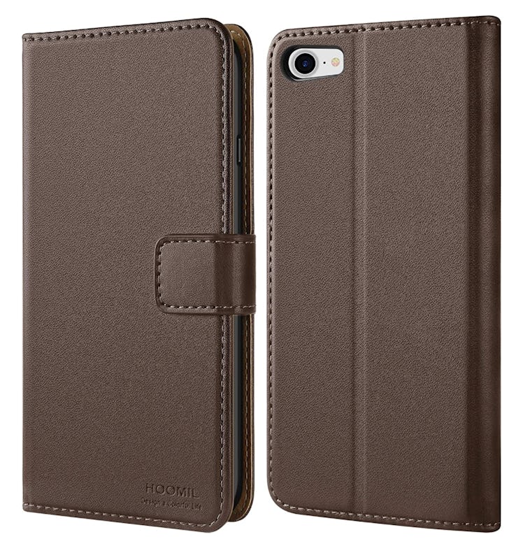 Brown iPhone SE Wallet Case for men