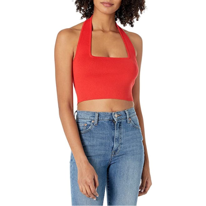 The Drop Greta Fitted Halter Sweater Bralette