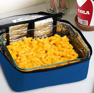 The HotLogic food warmer lets you use your own container of almost any material.