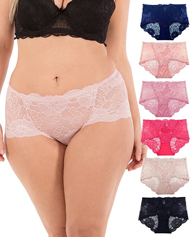 Barbra Lingerie Retro Lace Panties (6-Pack)