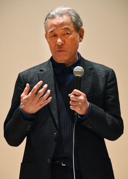 Issey Miyake speaking at the Tokyo National Art Center's Issey Miyake Exhibition in 2016