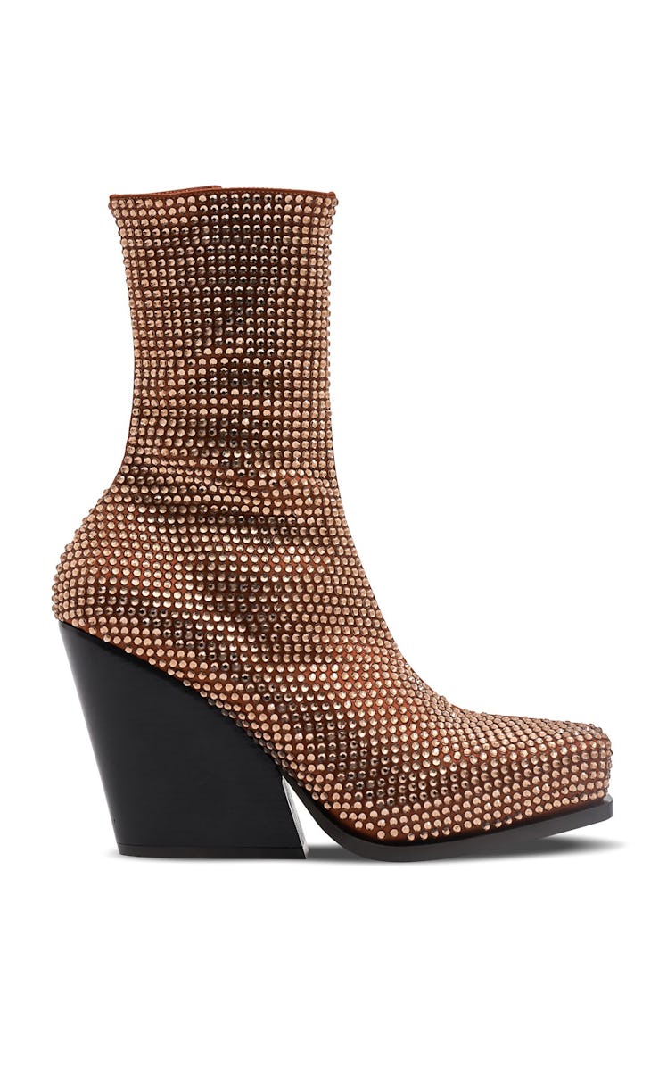 Stella McCartney Cowboy Crystal-Embellished Ankle Boots