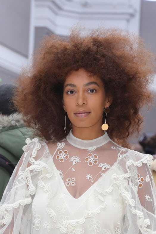 Solange Knowles rocking a warm auburn hair color.