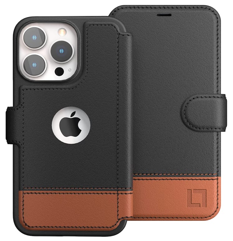 Black and brown men's iPhone 13 Pro Max Wallet Case