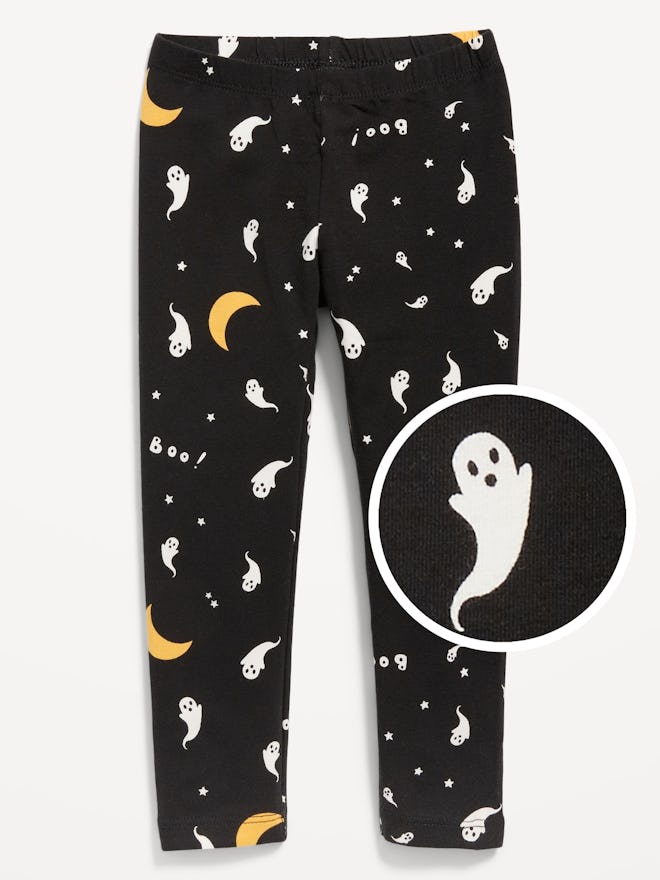This spoopy ghost and crescent moon legging is festive and on sale at Old Navy