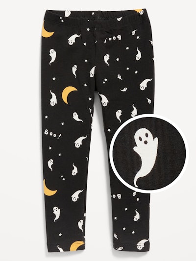 This spoopy ghost and crescent moon legging is festive and on sale at Old Navy