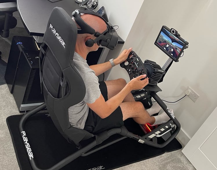 Matt Alexander in his sim racing rig