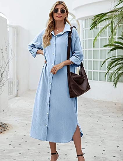 Sopliagon Linen Shirt Dress