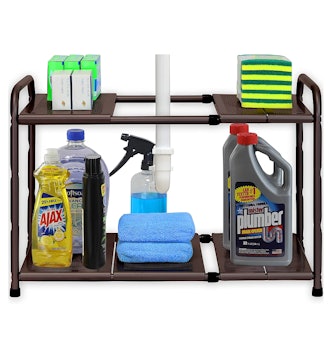 Simple Houseware Under Sink 2 Tier Expandable Organizer Rack