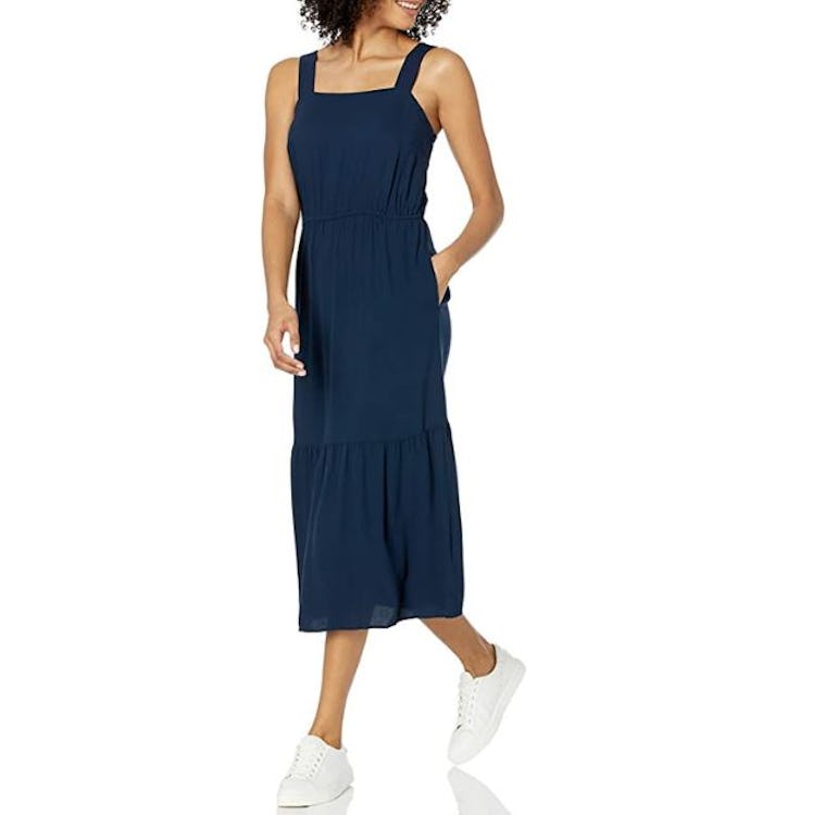 Amazon Essentials Fluid Twill Tiered Midi Summer Dress