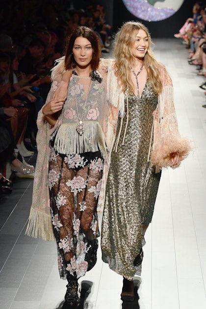Gigi and Bella Hadid Walk the Runway Together in Disco Gowns for Tom Ford