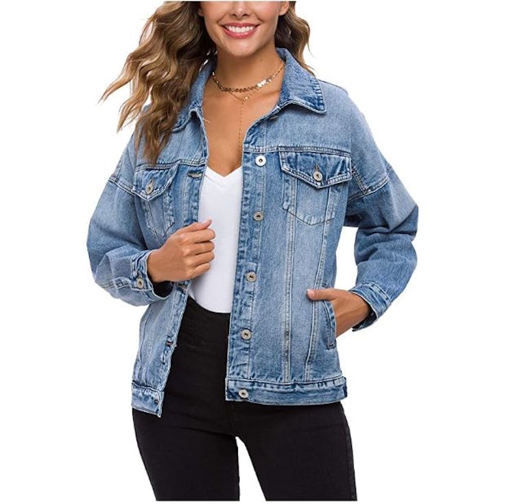 Tsher Oversize Vintage Washed Denim Jacket