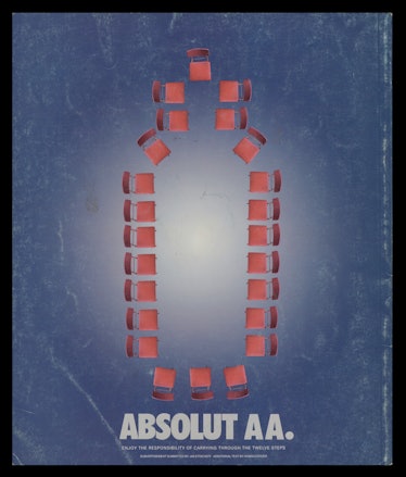 An ad for Absolut Vodka that reads Absolut AA