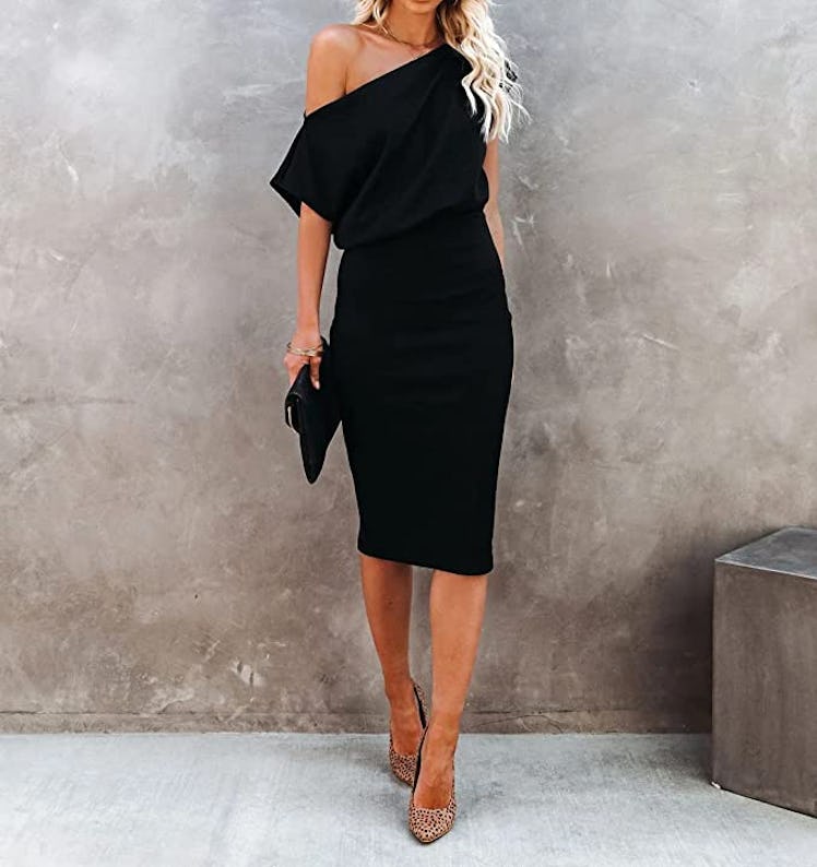 Ezbelle Off The Shoulder Bodycon Midi Dress