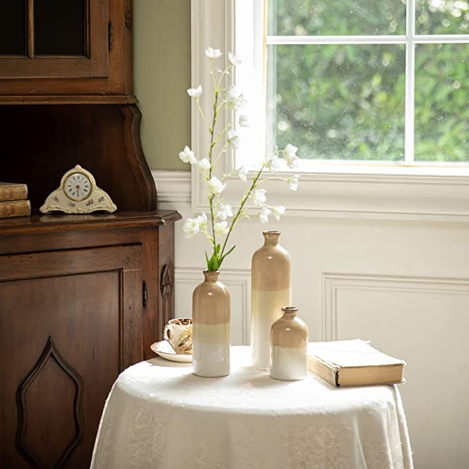 TERESA&rsquo;S COLLECTIONS Ceramic Rustic Vases (Set of 3)