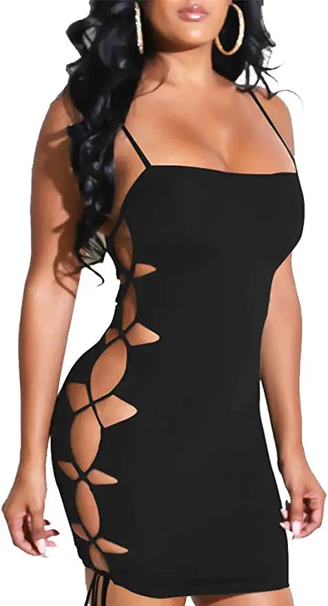 TOB Lace-Up Bodycon Mini Dress