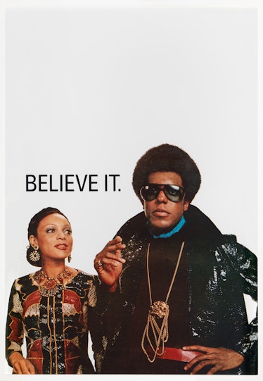 An image of Hank Willis Thomas with two people and the words "Believe it"