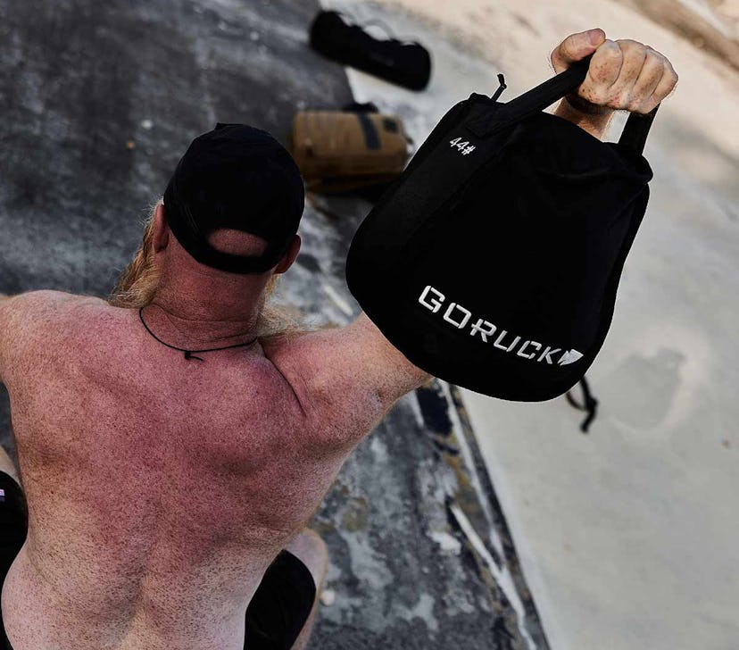 A piece of home fitness equipment that is meant to replace dumbells, the goruck