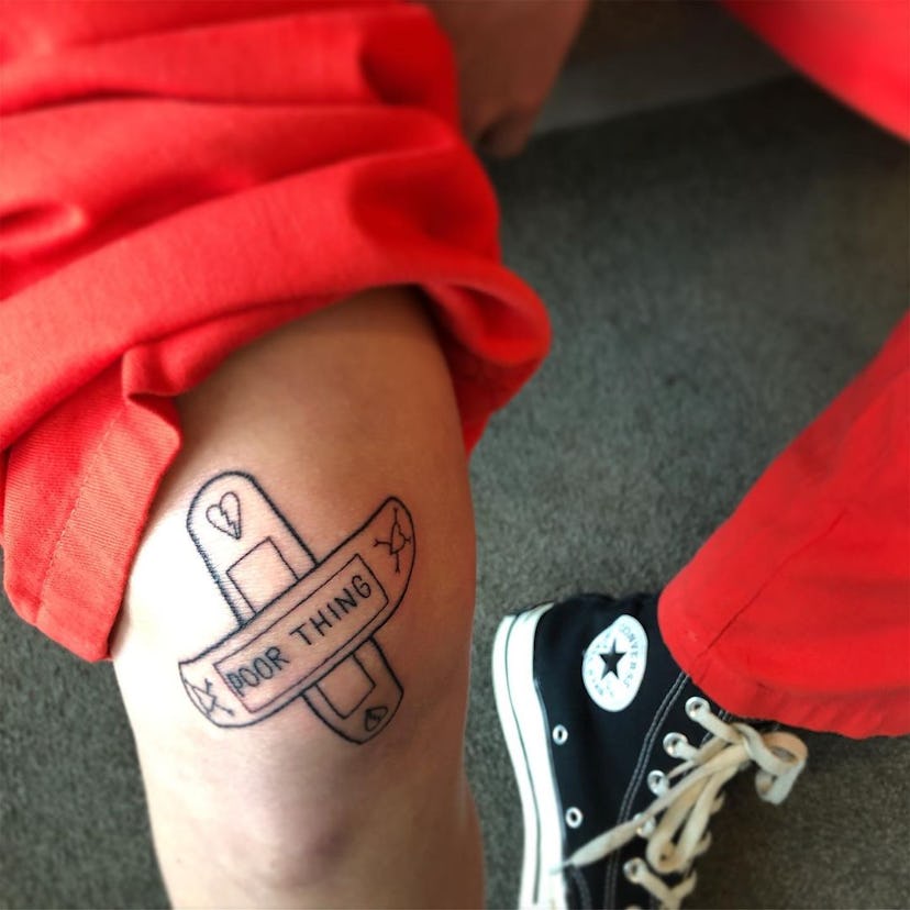 Halsey's knee tattoo is of two bandages.