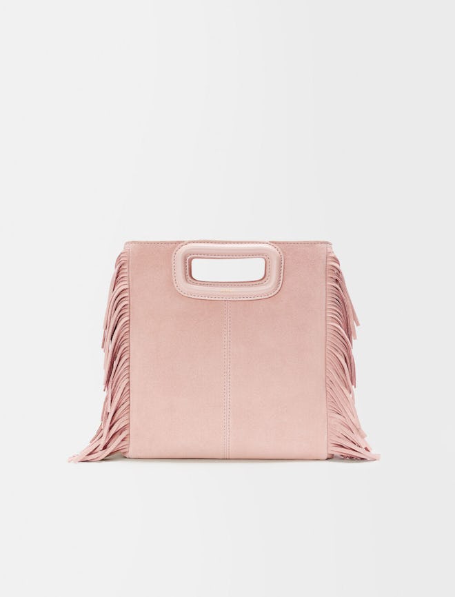 Maje pastel pink fringe bag