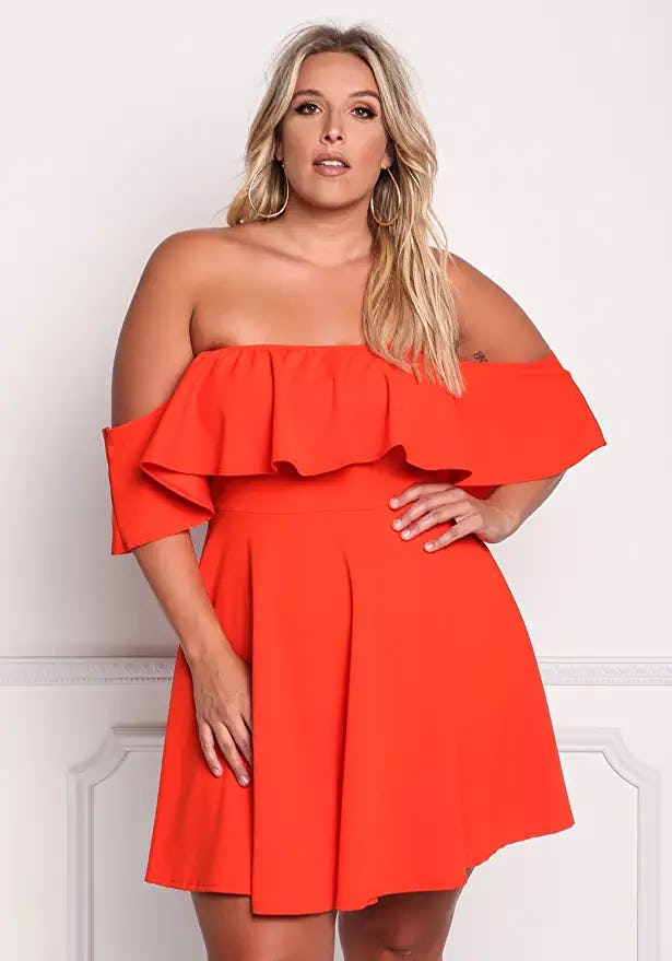 ROSIANNA Off Shoulder Ruffle Mini Dress