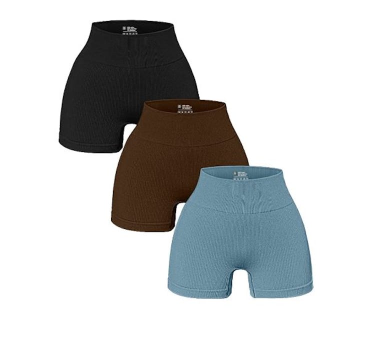 OQQ Ribbed Seamless Shorts (3-Pack)