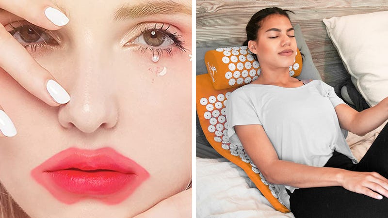 The Adofect Collagen Crystal Lip Mask and the ProsourceFit Acupressure Mat and Pillow Set under $25
