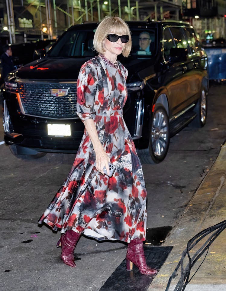 Anna Wintour is seen arriving to the FENDI Spring Summer 2023 Fashion Show and the celebration of FE...