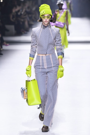  A model walks the runway during the Fendi Ready to Wear Spring/Summer 2023 fashion show as part of ...