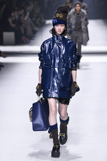 A model walks the runway during the Fendi Ready to Wear Spring/Summer 2023 fashion show as part of t...