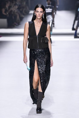 Vittoria Ceretti walks the runway during the Fendi Ready to Wear Spring/Summer 2023 fashion show as ...