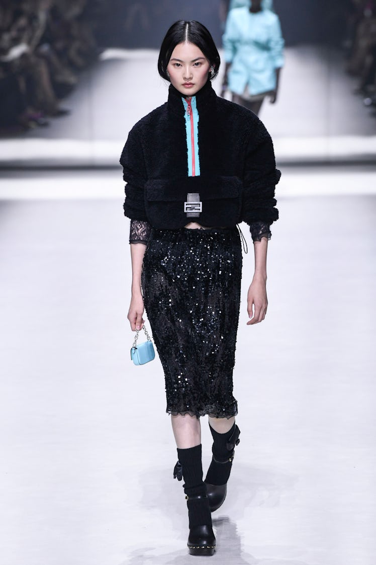 A model walks the runway during the Fendi Ready to Wear Spring/Summer 2023 fashion show as part of t...