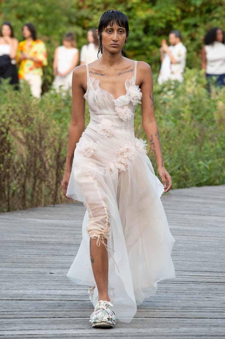 A model walks the runway at the Collina Strada show during September 2022 New York Fashion Week: The...