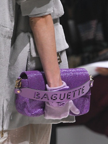 A purple Baguette bag.