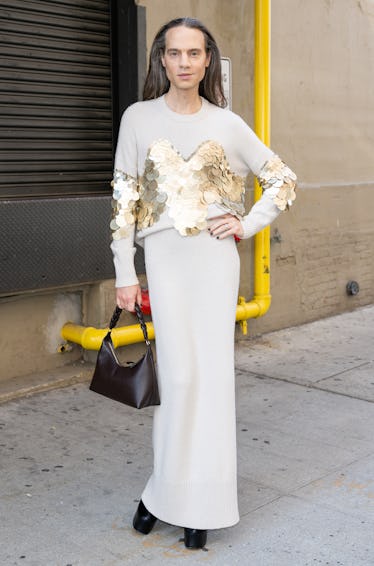 Jordan Roth is seen leaving the Altuzarra fashion show during September 2022 New York Fashion Week a...