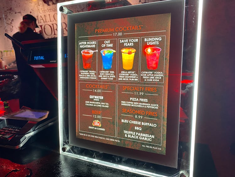 The Weeknd: After Hours Nightmare Bar at Halloween Horror Nights Hollywood has a full menu of Insta-...