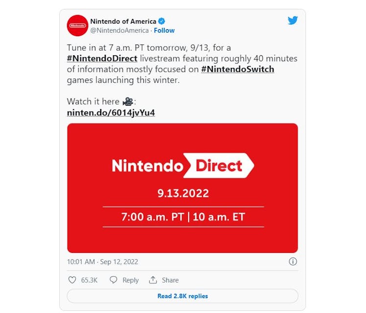 Nintendo Direct September 2022