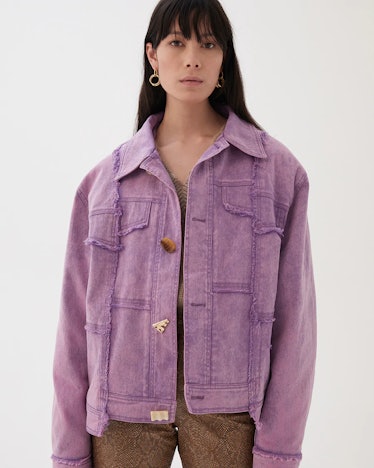 Rejina Pyo Blanca Jacket Organic Cotton Denim Purple