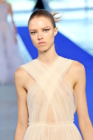 Sleek buns at Jason Wu Spring/Summer 2023.