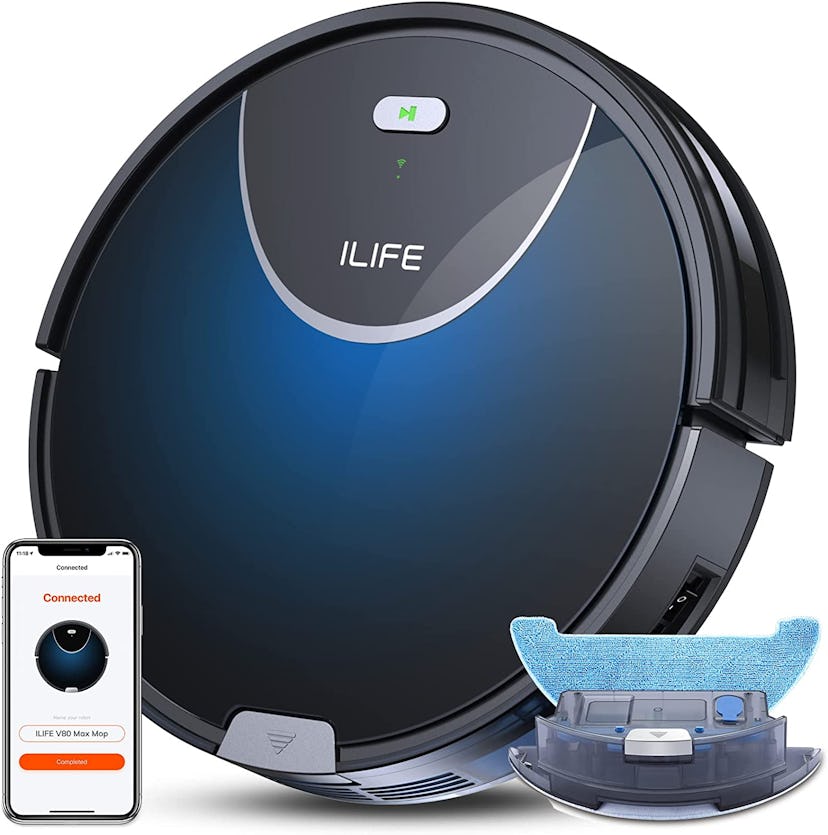 ILIFE V80 Max Mopping Robot Vacuum and Mop Combo - 2000Pa Suction Wi-Fi Automatic Vacuum Cleaner Rob...