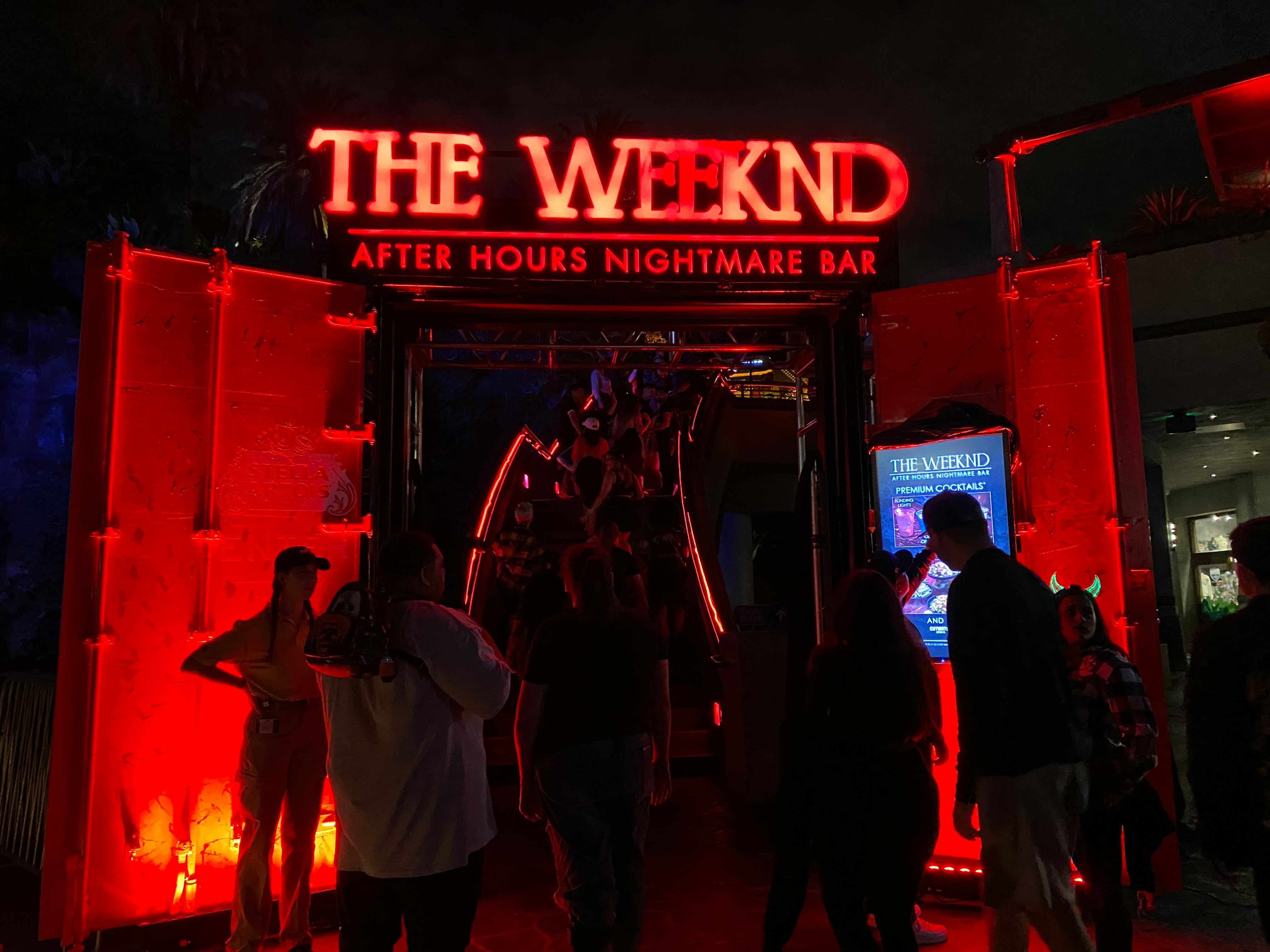 The Weeknd: After Hours Nightmare Bar at Halloween Horror Nights Hollywood has Instagram-worthy cock...