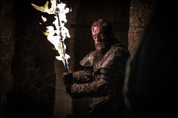 Beric Dondarrion (Richard Dormer) holds a flaming sword in Game of Thrones Season 8