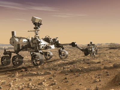 illustration of perseverance rover on mars