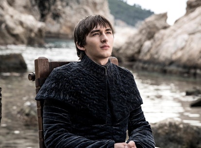 Isaac Hempstead Wright as King Bran the Broken in the Game of Thrones series finale.