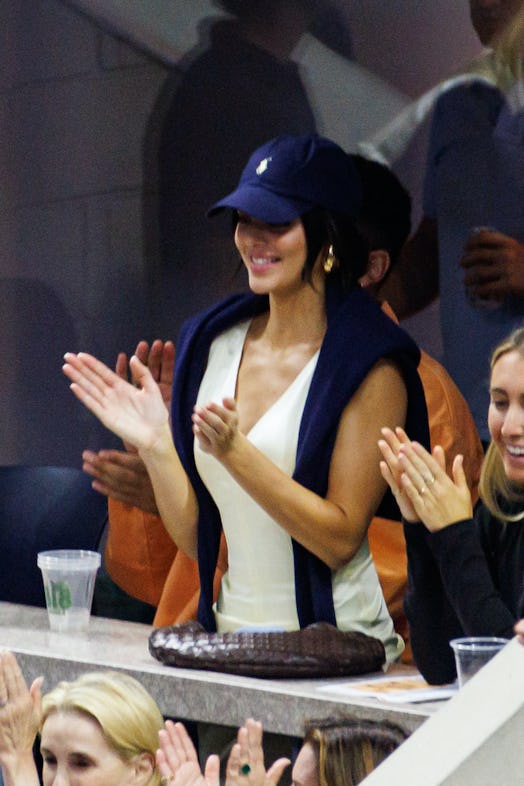 Kendall Jenner wore a white dress to the US Open.
