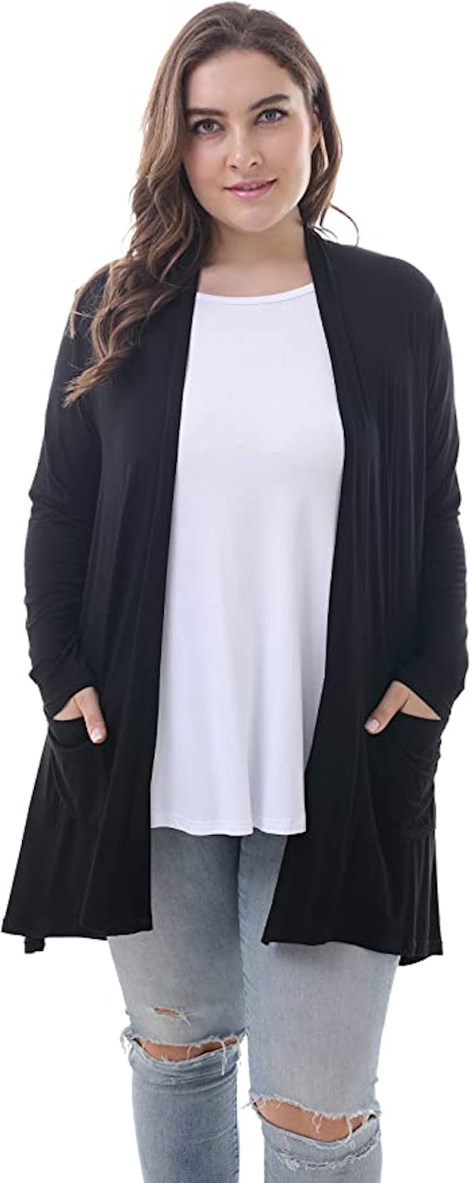 ZERDOCEAN Drape Cardigan with Pockets