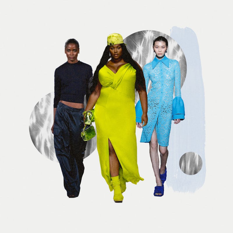 Collage of Tibi, Fendi, and Proenza Schouler Spring/Summer 2023 NYFW looks